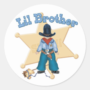 Sheriff Little Brother Ronde Sticker