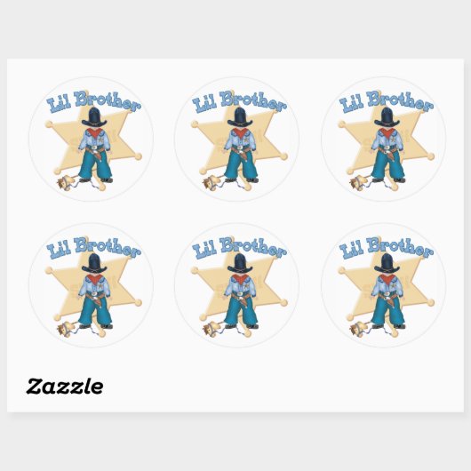 Sheriff Little Brother Ronde Sticker (Vel)