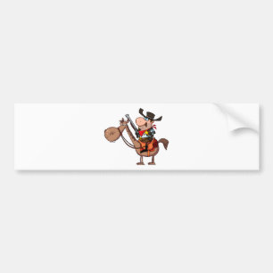 Sheriff met Pistool op paarden Bumpersticker