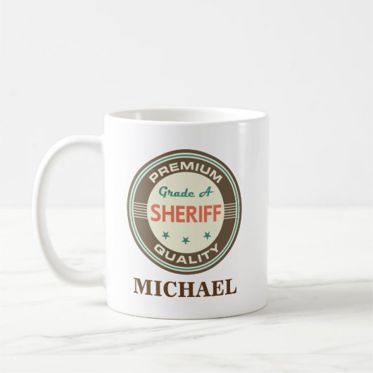 Sheriff Personalized Kantoor Mok Gift (Links)