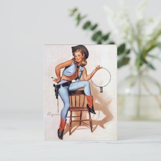 Sheriff Pin-Up Briefkaart (Staand voorkant)