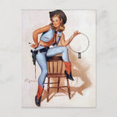 Sheriff Pin-Up Briefkaart (Voorkant)