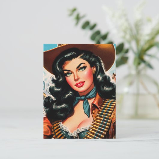 Sheriff Pin-up Briefkaart (Staand voorkant)