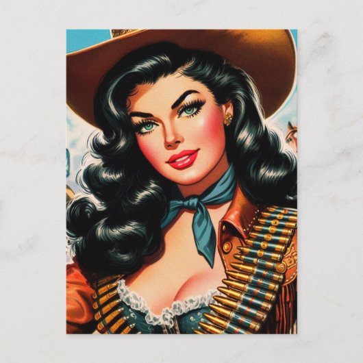  Sheriff Pin-up Briefkaart (Voorkant)