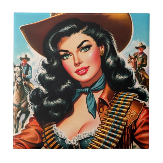  Sheriff Pin-up Tegeltje (Voorkant)