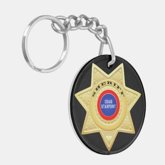 Sheriff Police Star Gold Sleutelhanger (Voorkant Links)