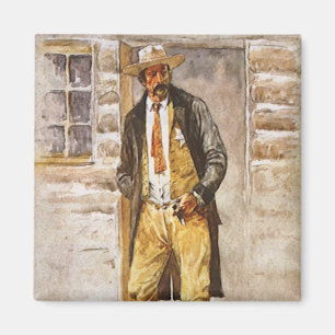 Sheriff Portret door Seltzer, Oude West Cowboy Magneet