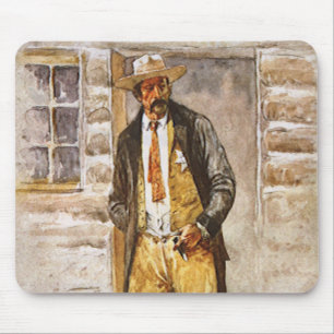 Sheriff Portret door Seltzer, Oude West Cowboy Muismat