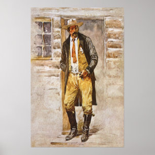 Sheriff Portret door Seltzer, Vintage West Cowboy Poster