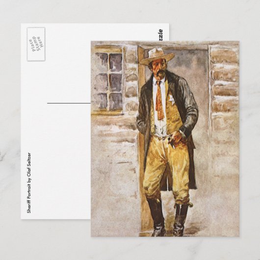 Sheriff Portret van Seltzer,  West Cowboy Briefkaart (Voorkant / Achterkant)
