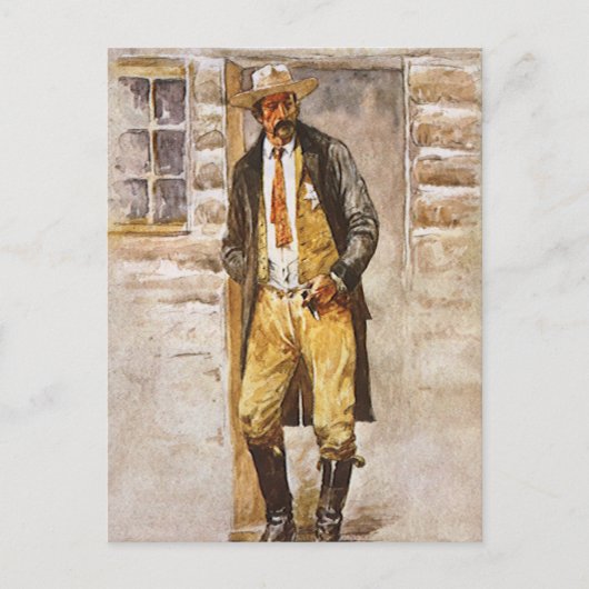 Sheriff Portret van Seltzer,  West Cowboy Briefkaart (Voorkant)