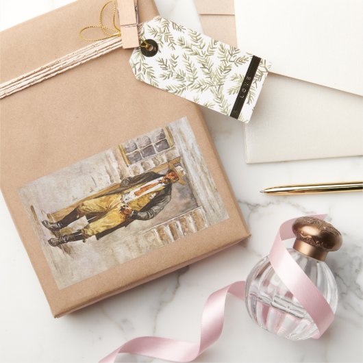 Sheriff Portret van Seltzer, West Cowboy Rechthoekige Sticker (Geschenken)