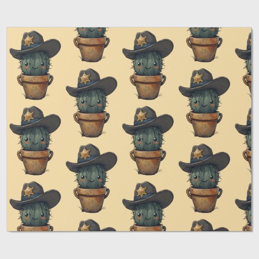 Sheriff Spike-Cactus Character Cadeaupapier (Vlak)
