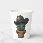 Sheriff Spike-Cactus Character Papieren Bekers (Voorkant)