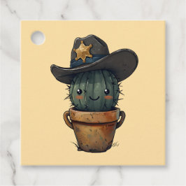 Sheriff Spike-Cactus karakter Bedankjes Labels