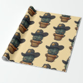 Sheriff Spike-Cactus Karakter Cadeaupapier (Uitgerold)