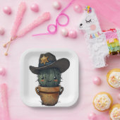 Sheriff Spike-Cactus Karakter Papieren Bordje (Feest)