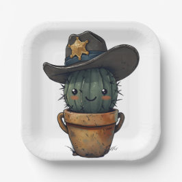 Sheriff Spike-Cactus Karakter Papieren Bordje