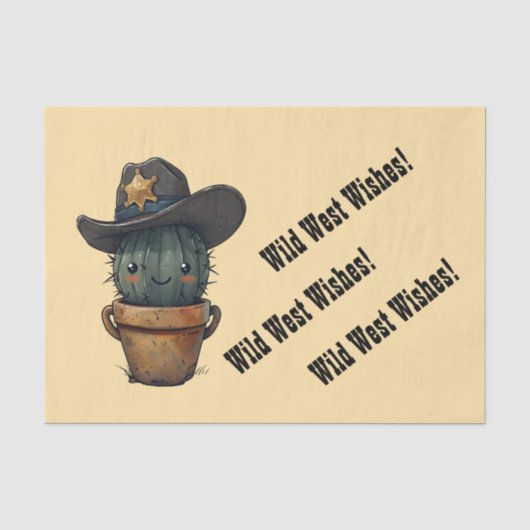 Sheriff Spike-Cactus Karakter Tissuepapier (Voorkant)