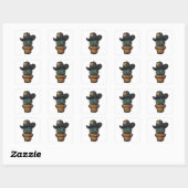 Sheriff Spike-Cactus Karakter Vierkante Sticker (Vel)