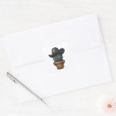 Sheriff Spike-Cactus Karakter Vierkante Sticker (Envelop)