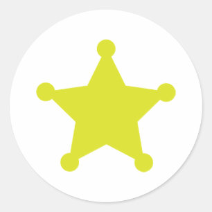 Sheriff Star Gold Ronde Sticker