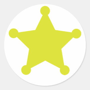 Sheriff Star Gold Ronde Sticker
