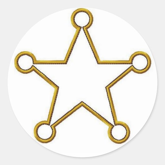 Sheriff Star Naam badge Ronde Sticker (Voorkant)