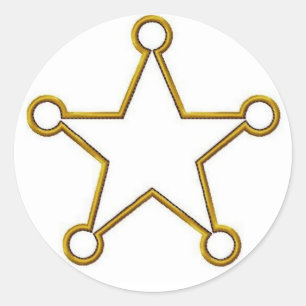 Sheriff Star Naam badge Ronde Sticker