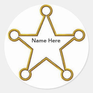 Sheriff Star Name badge Ronde Sticker
