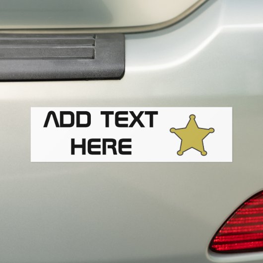 Sheriff-stertekst hier bumpersticker (Op auto)