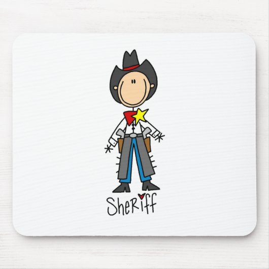 Sheriff Stick Figure Muismat (Voorkant)