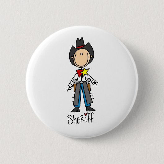 Sheriff Stick Figuur Button (Voorkant)