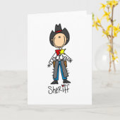 Sheriff Stick Figuur Card Kaart (Gele Bloem)