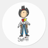 Sheriff Stick Figuur Sticker (Voorkant)