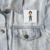 Sheriff T-shirts en cadeautjes Vierkante Button 5,1 Cm (In situ)