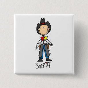 Sheriff T-shirts en cadeautjes Vierkante Button 5,1 Cm