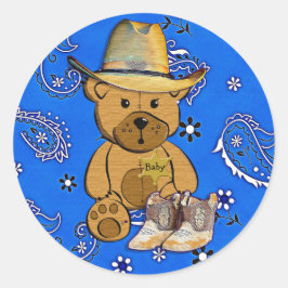 Sheriff Teddy Bear Blue Bandanna Sticker