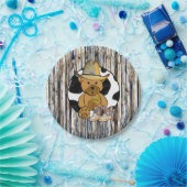 Sheriff Teddy Bear Cake Paper Bord (Feest)