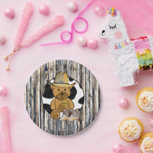 Sheriff Teddy Bear Cake Paper Bord (Feest)