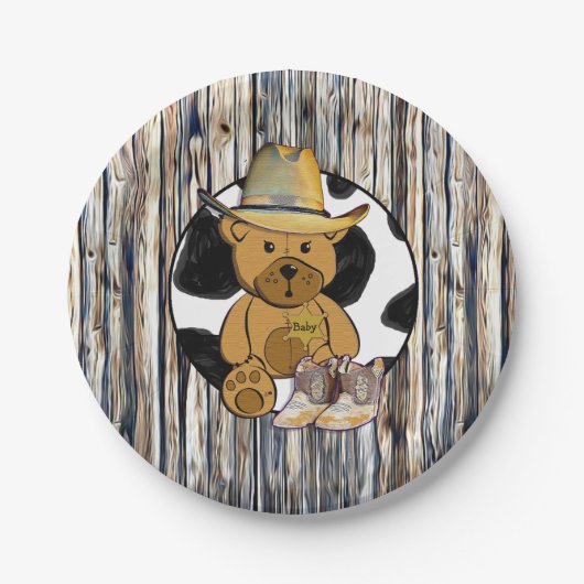 Sheriff Teddy Bear Cake Paper Bord (Voorkant)