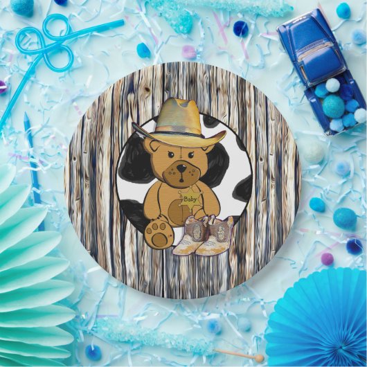 Sheriff Teddy Bear Cake Paper Bord (Feest)