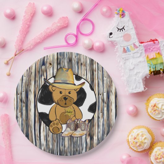 Sheriff Teddy Bear Cake Paper Bord (Feest)