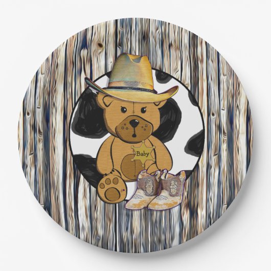 Sheriff Teddy Bear Cake Paper Bord (Voorkant)