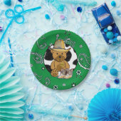 Sheriff Teddy Bear Green Bandanna Cake Paper Bord (Feest)