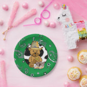 Sheriff Teddy Bear Green Bandanna Cake Paper Bord (Feest)