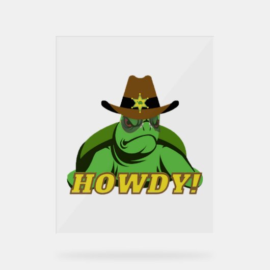 Sheriff Turtle Acryl Bord (Voorkant)
