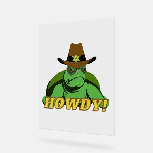 Sheriff Turtle Acryl Bord (Hoek)