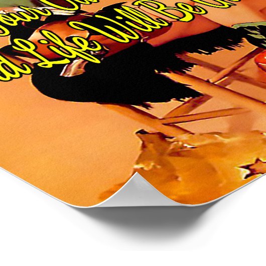 Sheriff van 1950 Gezocht door Gil Elvgren Poster (Hoek)