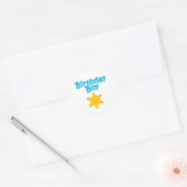 Sheriff Verjaardag Jongen 4 Ronde Sticker (Envelop)